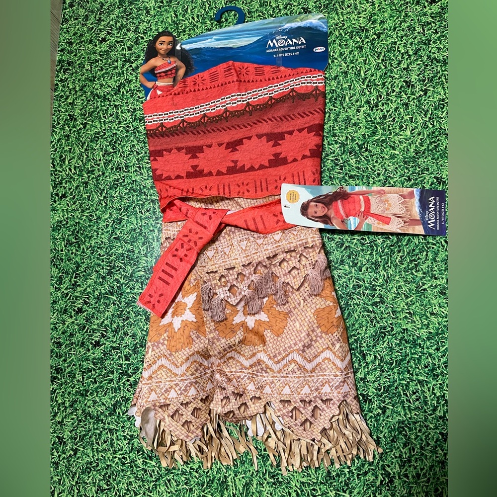 Moana Adventure Dress Up Outfit Disney Costume Size 4-6X New with Tags